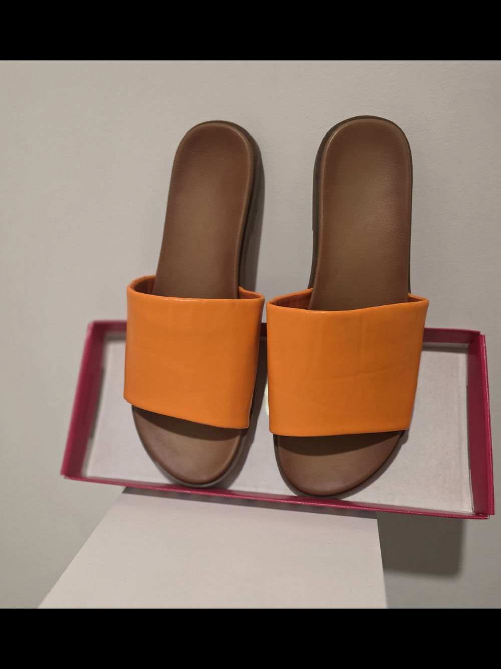 Women's Orange Slide Sandals - Comfortable Summer Slides